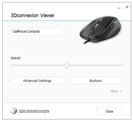 3Dconnexion 3DX 700081 CadMouse Compact Wired Mouse - Settings