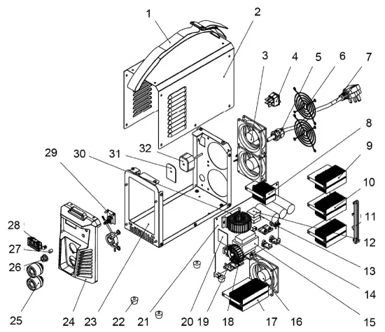 EXPLODED DIAGRAM & PARTS LIST AT165