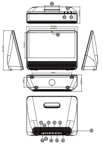 Shenzhen Electron Technology WX1513T Android All In One Display - Exterior Components