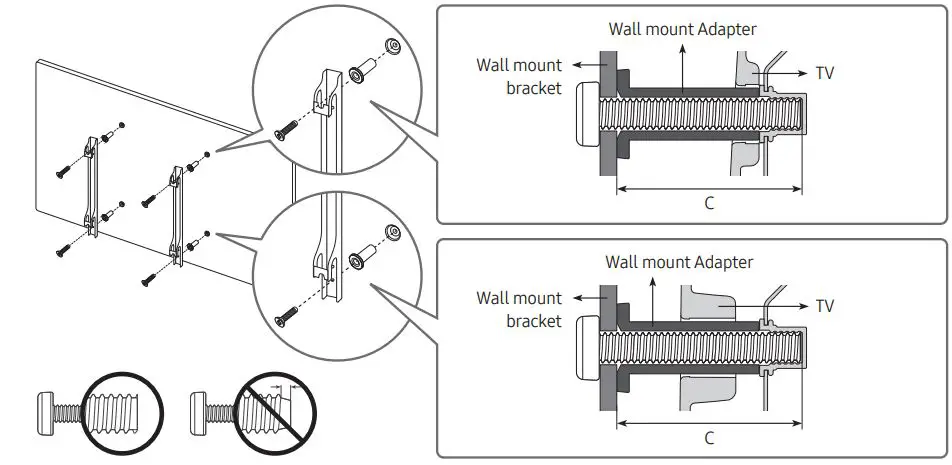 SAMSUNG Smart TV QLED User Manual - Mounting the TV on a wall