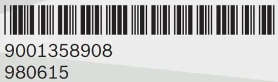 BOSCH DWB97LM50A Extractor Hood - Bar Code