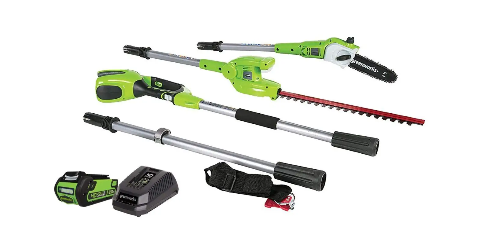 Greenworks 1300402 2-in-1 Polesaw Pole Hedge Trimmer User Manual