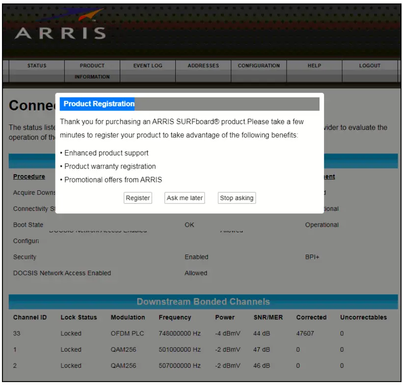 COMMSCOPE S33 31 Cable Modem - icon 3