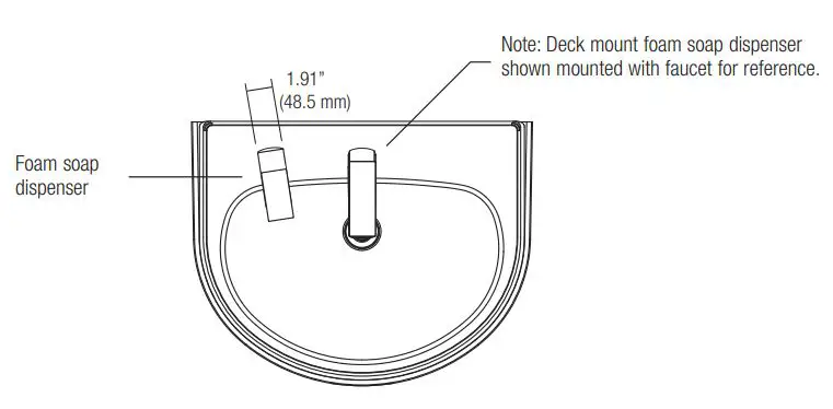 ESD-400 Sensor Operated Deck-Mount Foam Soap Dispenser 1