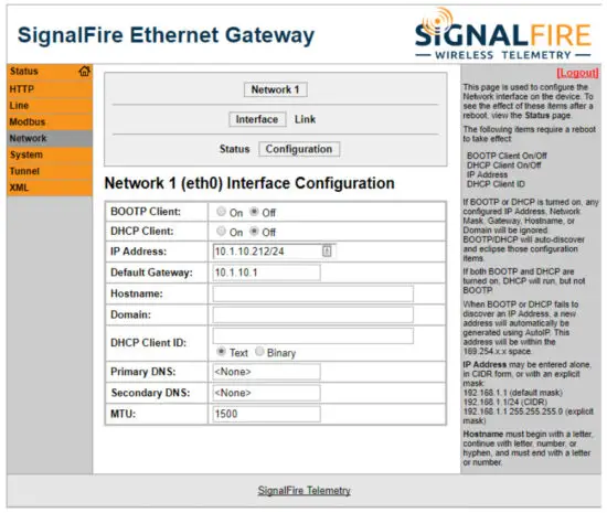 SIGNAL FIRE ENET DIN Ethernet Interface Module - Changing