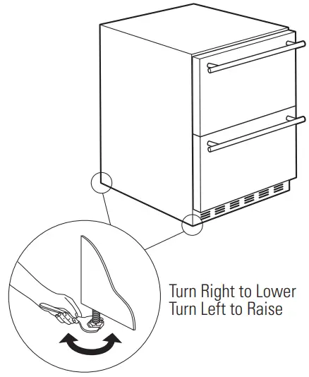 MONOGRAM ZIDI240 Double Drawer Built In Refrigerator - height