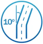 Vehicle turns 10 degrees