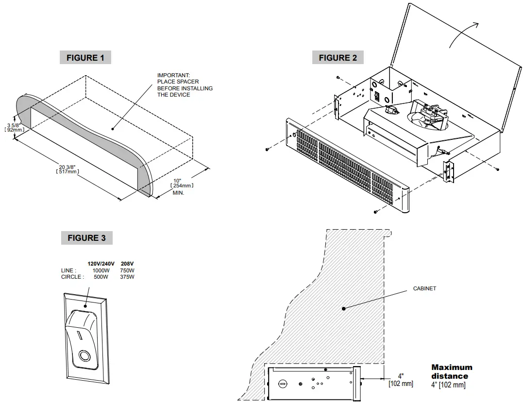 STELPRO SKS Series SKS1002W Kick Space Heater - INSTALLATION