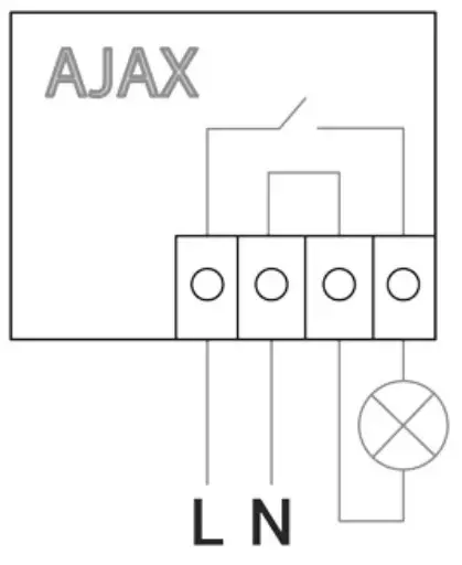 AJAX WallSwitch Wireless Indoor ON or OFF Power Relay - terminals