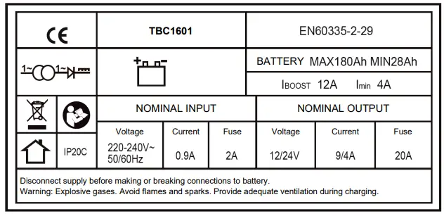 TOTAL TBC1601 Battery Charger-fig2