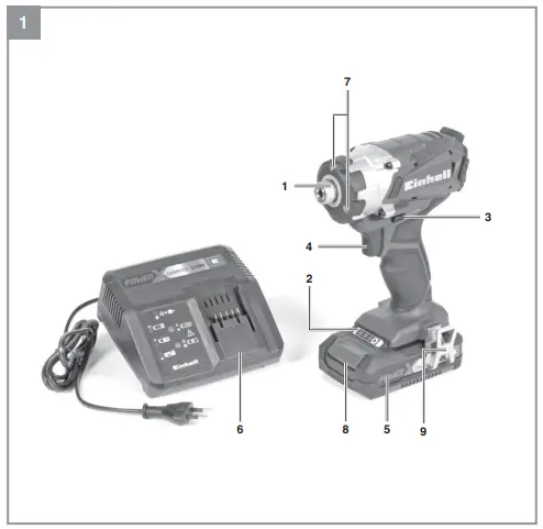 Einhell-TE-CI-18p-1-Li-Cordless-Impact-Driver-Instruction-fig-1