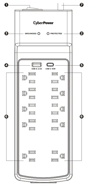 CyberPower P1004UC 10 Outlet Surge Protector