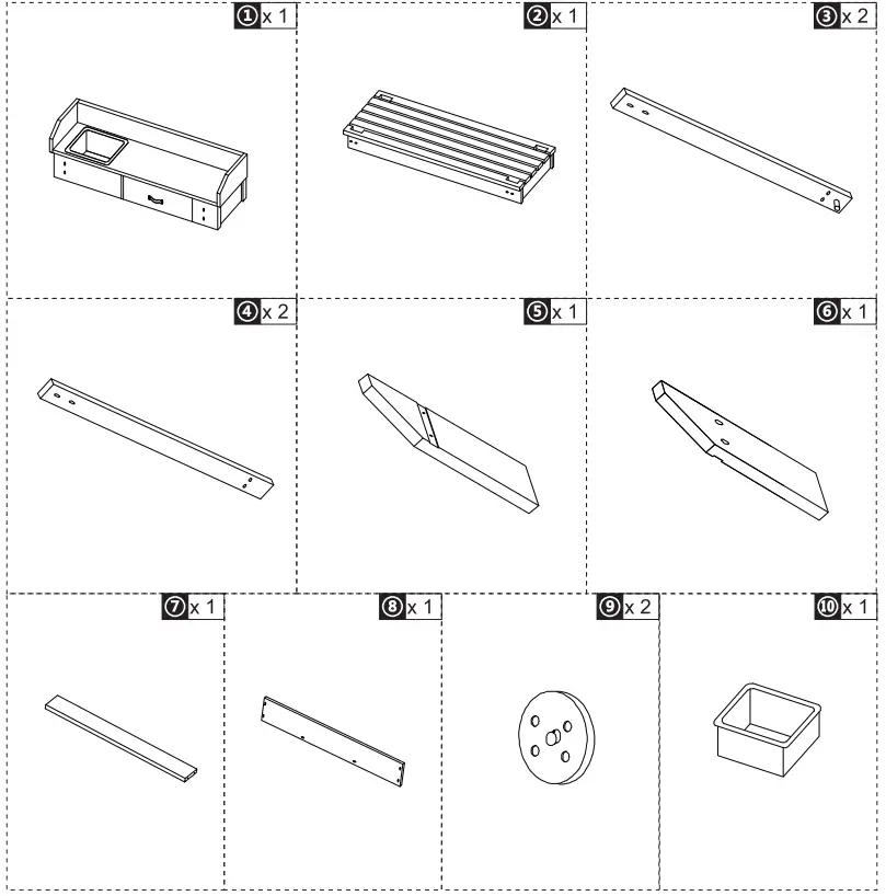 Outsunny 845-460 36 Inch Gardening Workbench with 2 Removable Wheels - fig 1
