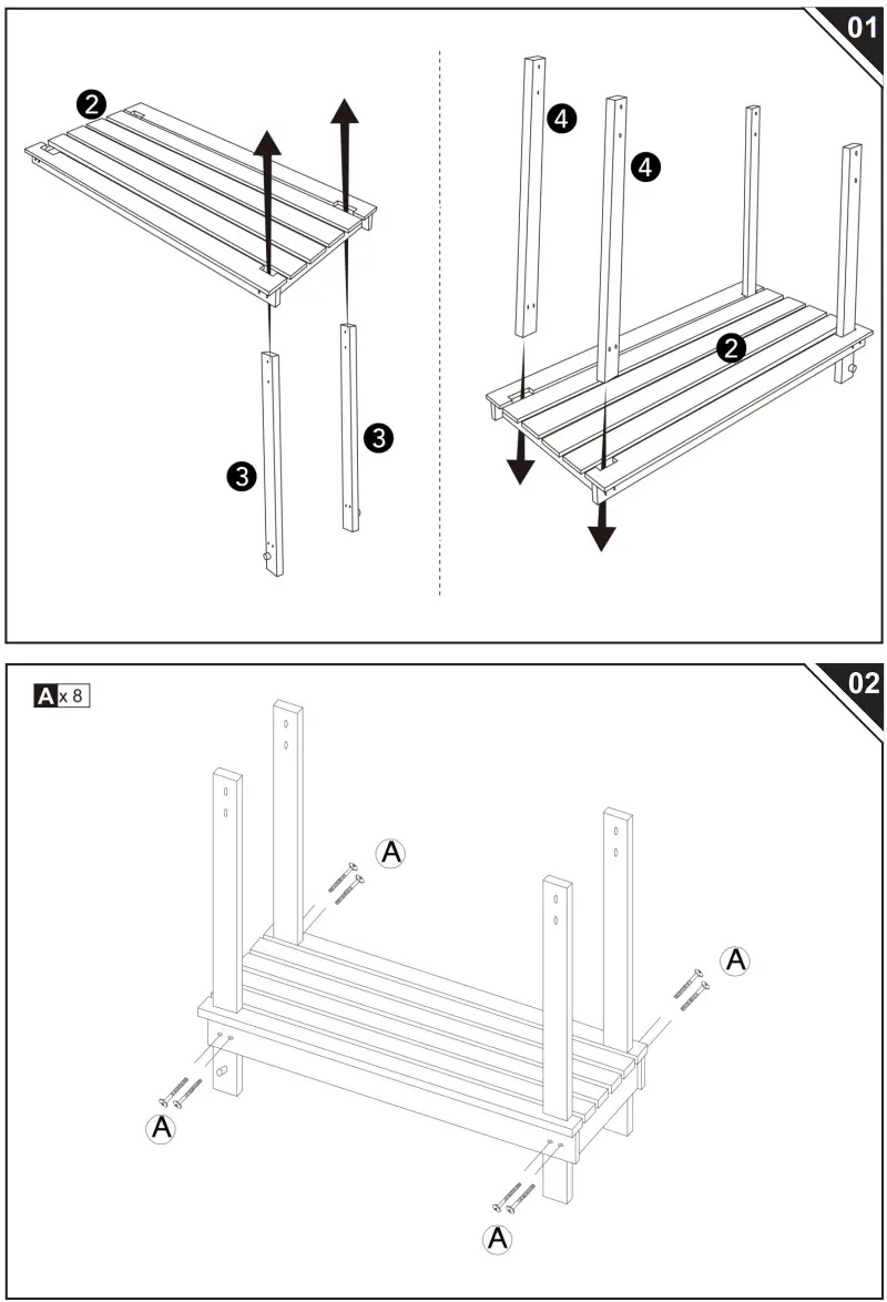 Outsunny 845-460 36 Inch Gardening Workbench with 2 Removable Wheels - fig 3
