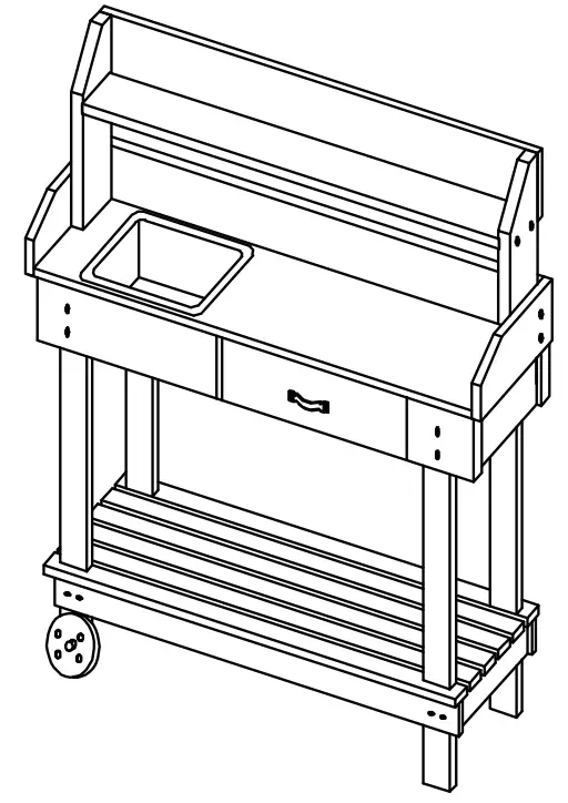 Outsunny 845-460 36 Inch Gardening Workbench with 2 Removable Wheels