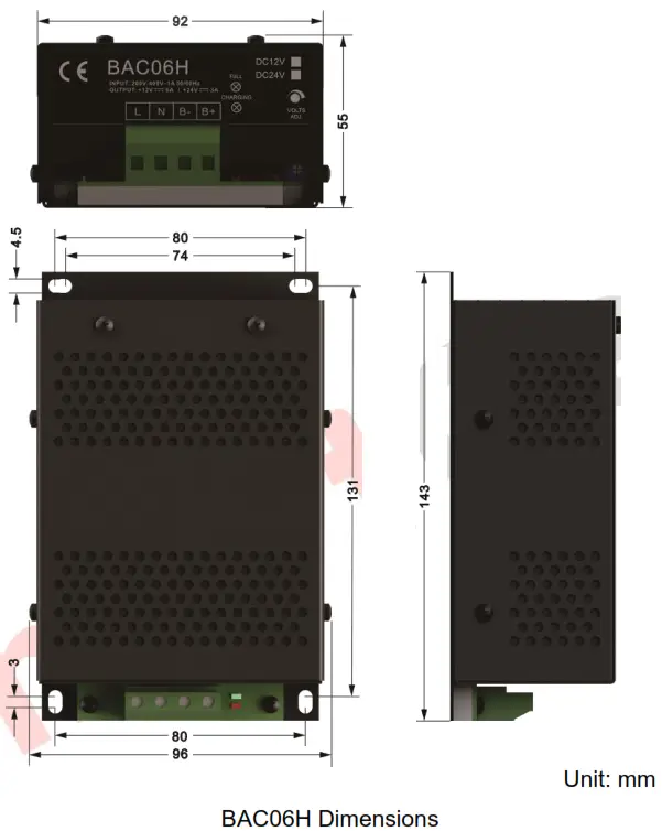 SmartGen BAC06H Battery Charger - Figure 3