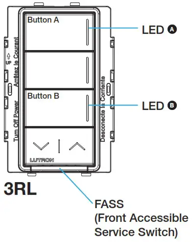 LUTRON RadioRA 3 Sunnata RF Hybrid Keypad - factory settings 3