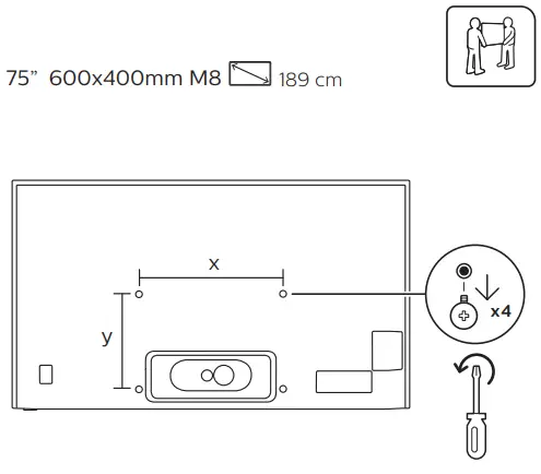 PHILIPS 8265 Series 4K UHD LED LCD Android TV-VESA (x, y)