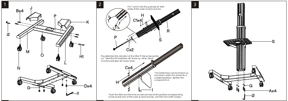 DQ-17-1182 Nitsa -Mobile -TV Floor-Stand-Black-01