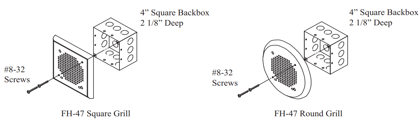 POTTER FH 47 Series Low Profile Fire Alarm Speakers - FIG 2