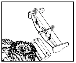 Lock the rear wing into two screws