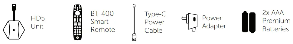 buzztv HD5 Ultra HD 4K Android 11 Media Player Dongle Stick - Package