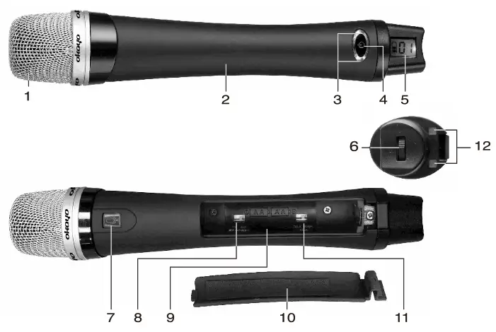 okayo GPA-650B Series UHF 40W Wireless Portable Bluetooth Sound System - Microphone