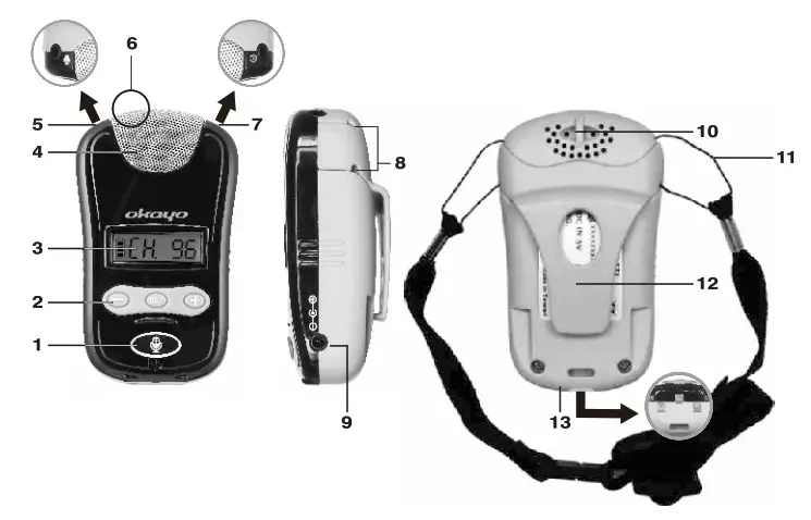 okayo GPA-650B Series UHF 40W Wireless Portable Bluetooth Sound System - Transmitter