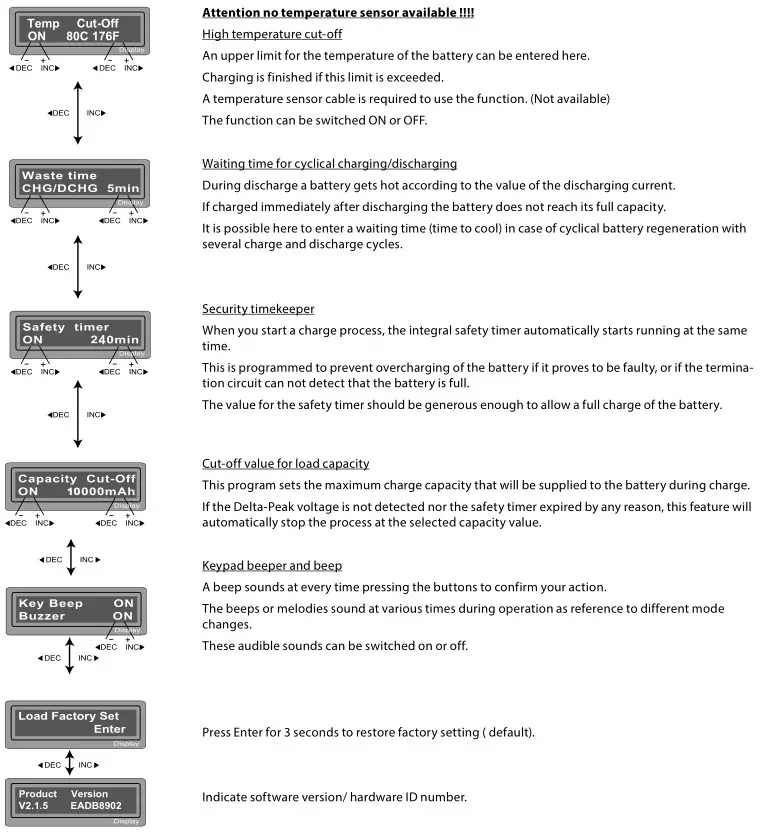 CARSON Expert Charger PRO 10A - MENU GUIDANCE OPERATION 2