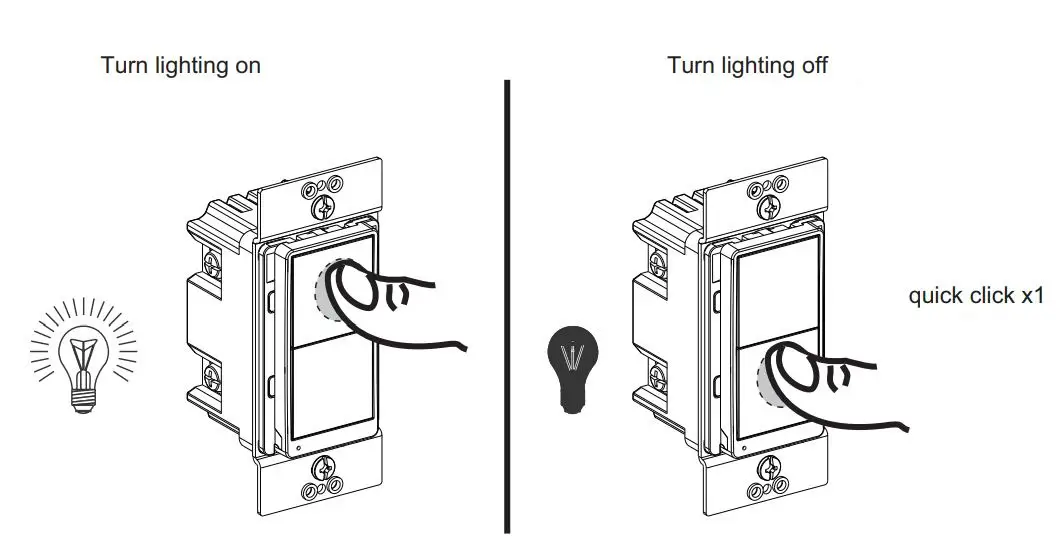 SQUARE D SQR14101BKZ Z-wave Auxillar Rocker Switch Instructions - Turn lighting on & off