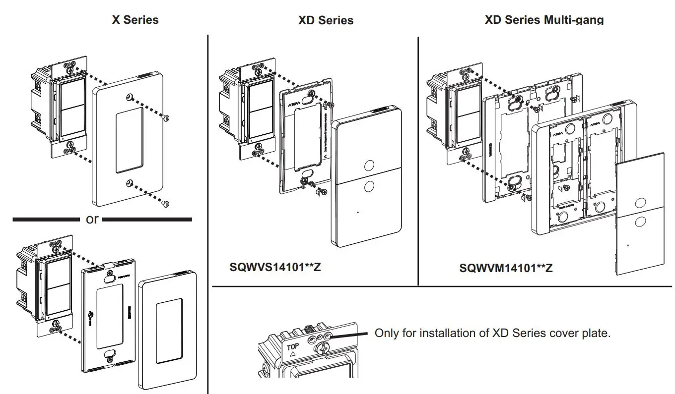 SQUARE D SQR14101BKZ Z-wave Auxillar Rocker Switch Instructions - X Series