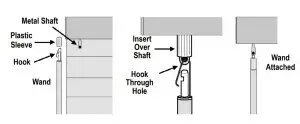 Select Blinds 1 3 8 Inch Blinds Wood - ATTACH THE WAND