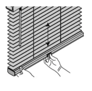 Select Blinds 1 3 8 Inch Blinds Wood - fully depressed.