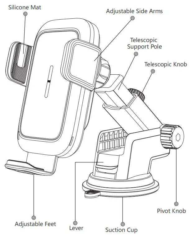 MOBEE K AC 10 15W Fast Wireless Car Charger - figure 1