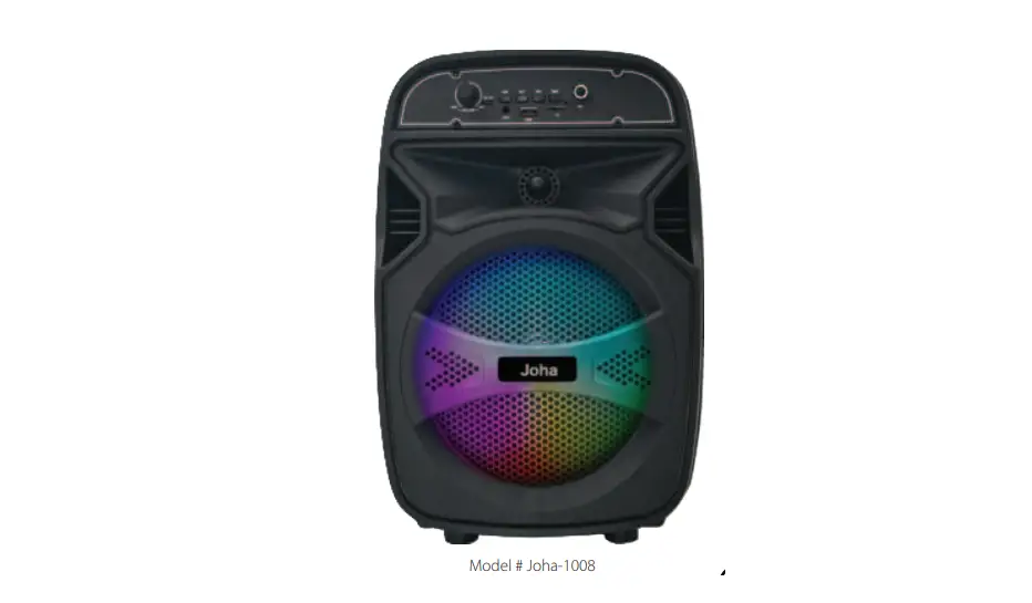 Joha 1008 8 Inch Wireless Speaker Instruction Manual Joha 1008 8 Inch Wireless Speaker Instruction Manual