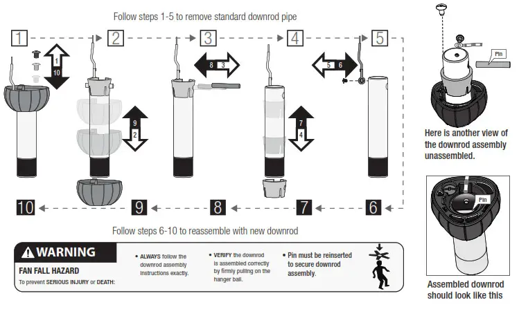 Hunter 50310 52 LED Hartland Ceiling Fan - Downrod