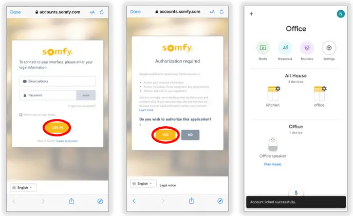 sOmfy IFTTT Tahoma RTS Zigbee Smartphonr and Tablet Interface- LINK 2