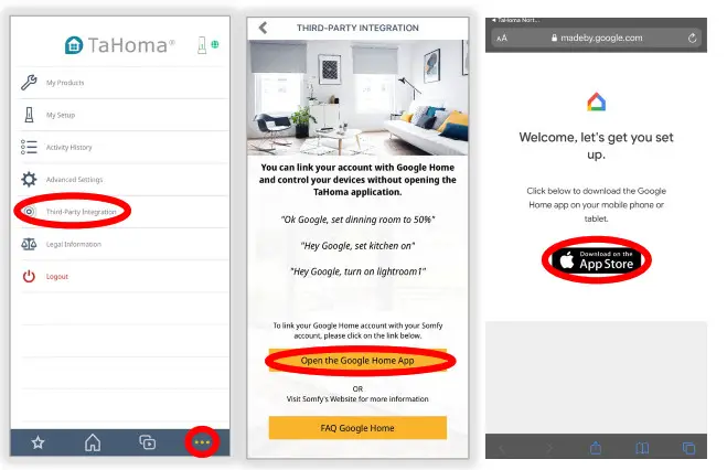 sOmfy IFTTT Tahoma RTS Zigbee Smartphonr and Tablet Interface- LINK