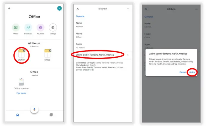 sOmfy IFTTT Tahoma RTS Zigbee Smartphonr and Tablet Interface- UNLINK