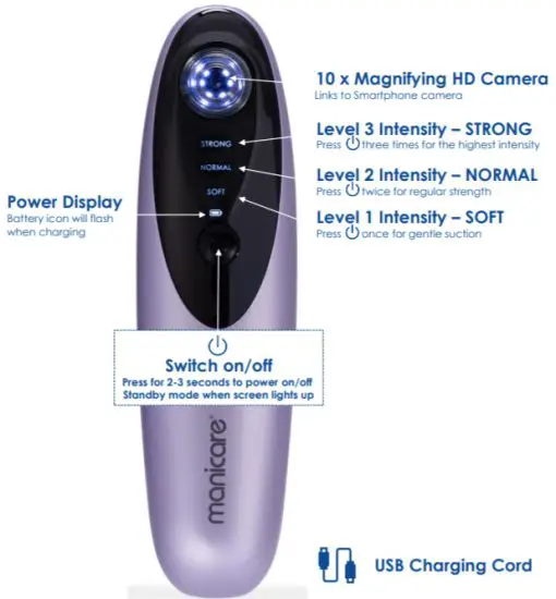 manicare Magnifying Pore Vacuum - OPERATION INSTRUCTIONS