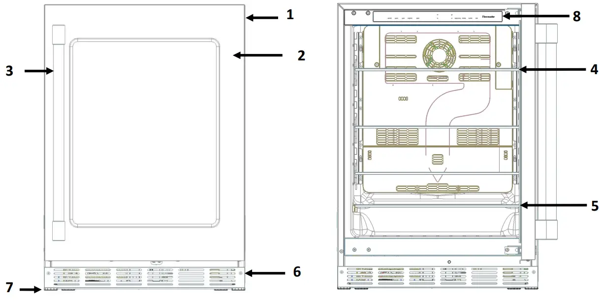 Thermador T24UR925LS Glass Door Refrigerator-fig1
