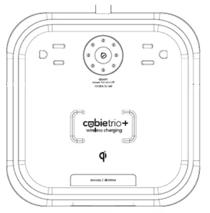 BRANDSTAND cubietrio Plus Alarm Clock and Wireless Charging - Top view