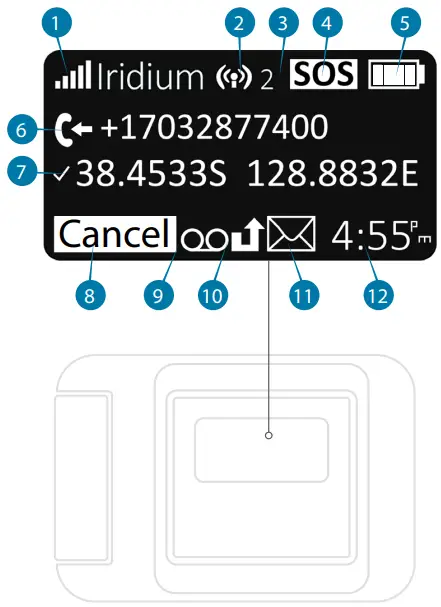 iridium Global Online Smart Phone Access - Device screen overview
