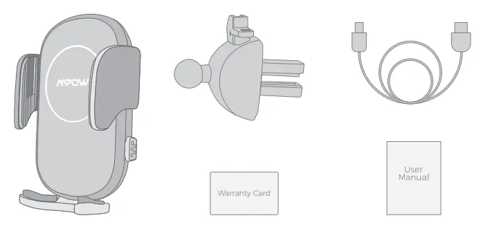 MPOW CA148 Auto Lock Wireless Car Charger Mount - fig