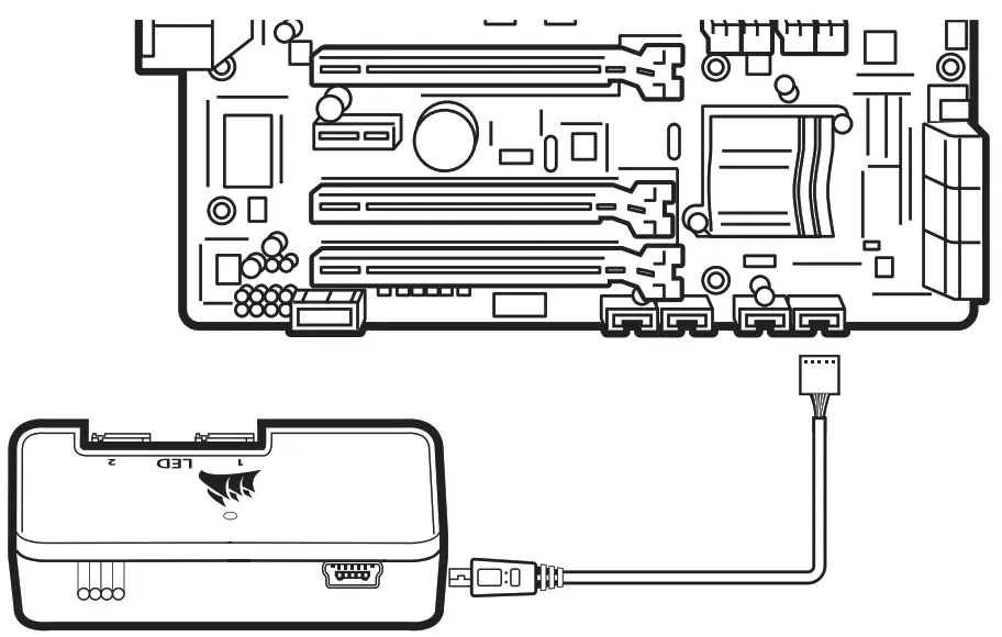 CORSAIR Dual Light Loop- SATA power connector