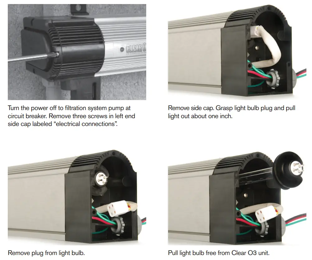 Paramount 4402388000 Clear O3 for Ozone Pure Water Installation Guide - REPLACING UV BULB