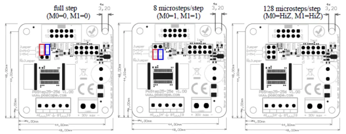 PoLabs PoStep25 256 Bipolar Stepper Motor Drive - setting