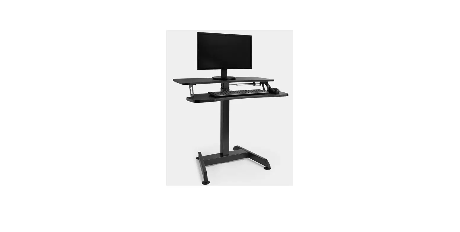 Vonhaus 3000168 Black Sit Stand Adjustable Desk Instruction Manual