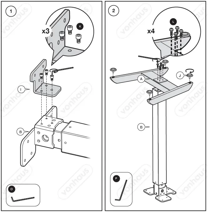 VonHaus 3000168 Black Sit Stand Adjustable Desk-FIG2