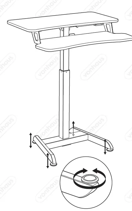 VonHaus 3000168 Black Sit Stand Adjustable Desk-FIG6